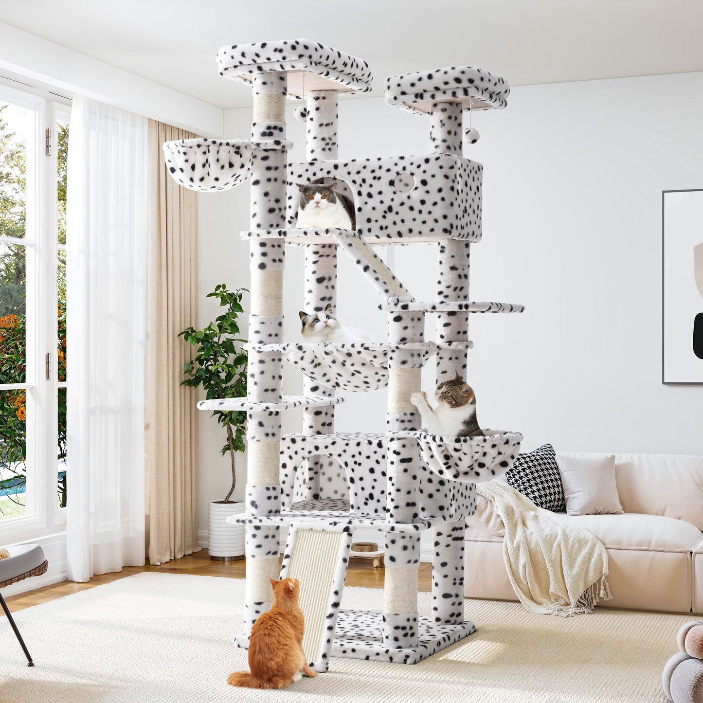81-Inch Multi-Level Cat Tree with Condo & Hammock
