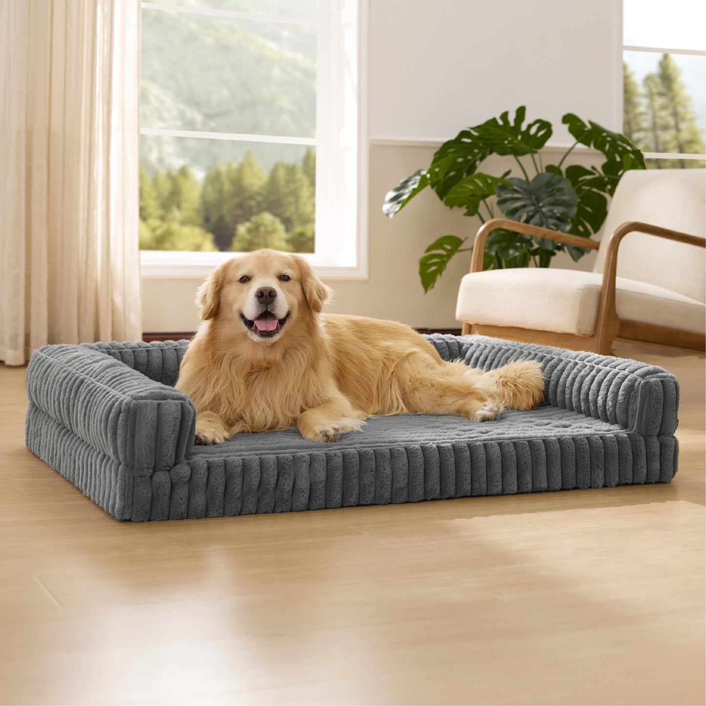 Bedsure Corduroy Fleece Pet Sofa