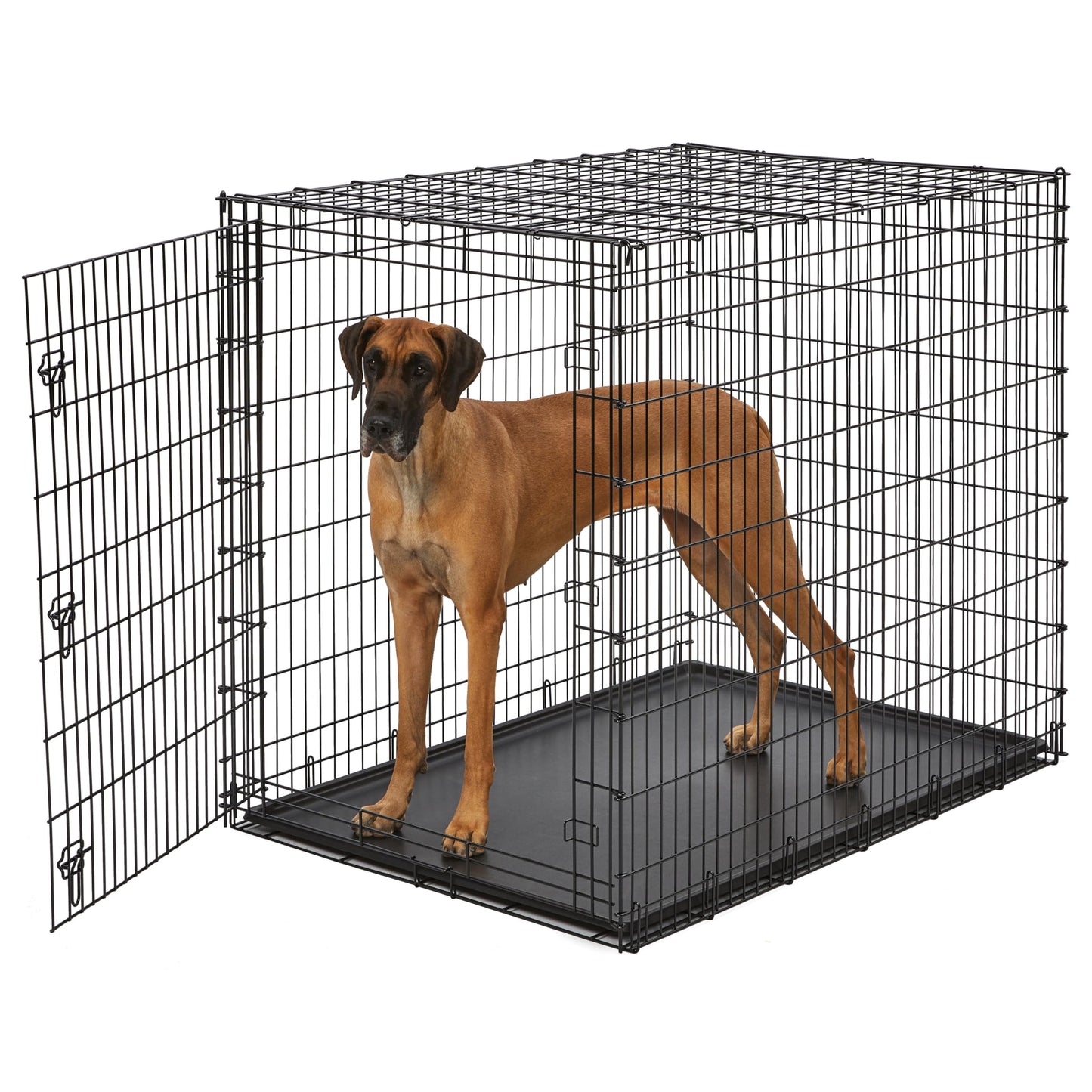 30-Inch Double Door Folding Dog Crate with Divider