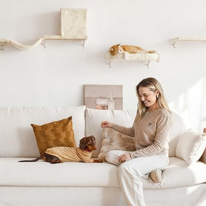 4-Piece Cat Wall Furniture Set with Scratching Post