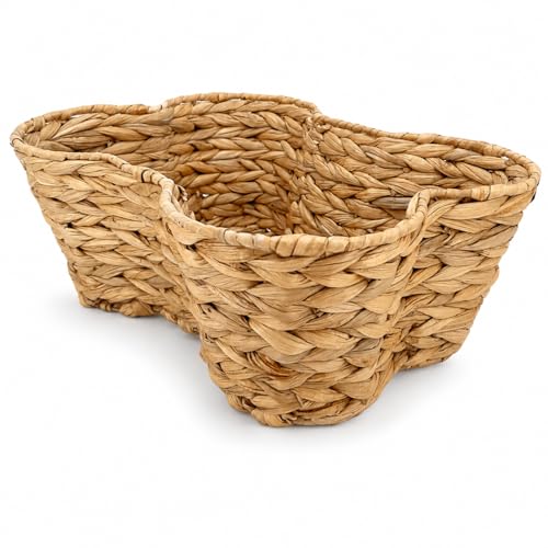 Wicker Pet Toy Storage Basket Bone Shape Organizer