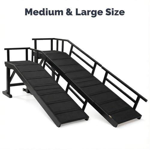 Wooden Pet Ramp with Side Rails and Platform