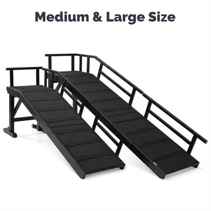 Wooden Pet Ramp with Side Rails and Platform