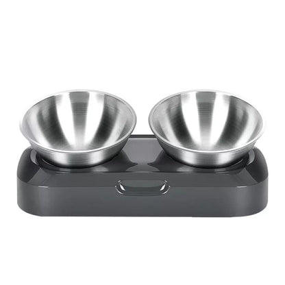 Adjustable Stainless Steel Pet Food & Water Bowl