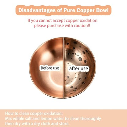 Pure Copper Pet Bowl for Dogs and Cats