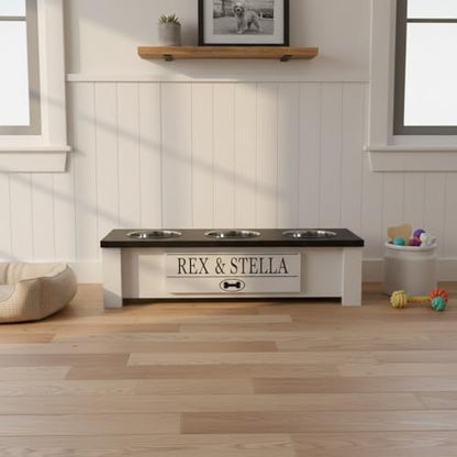 Elevated Dog Bowl Stand with Food Storage Bin