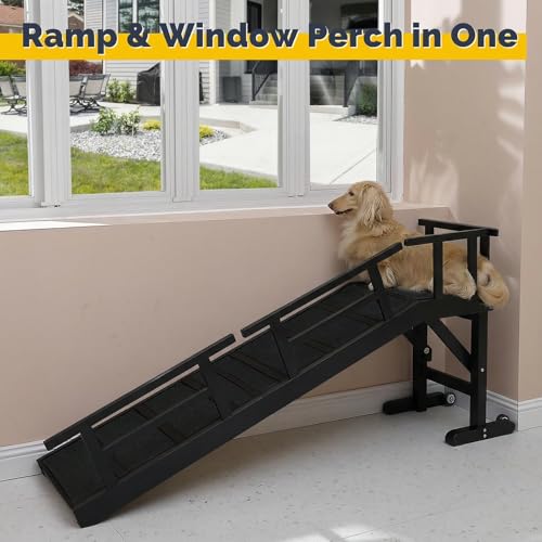 Wooden Pet Ramp with Side Rails and Platform