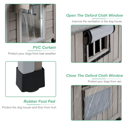 Wooden Dog House with Waterproof Roof & Window