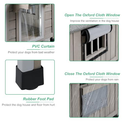 Wooden Dog House with Waterproof Roof & Window