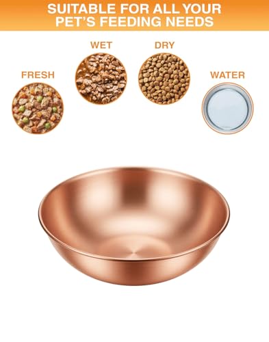 Pure Copper Pet Bowl for Dogs and Cats