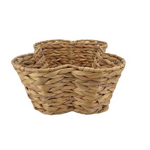 Wicker Pet Toy Storage Basket Bone Shape Organizer