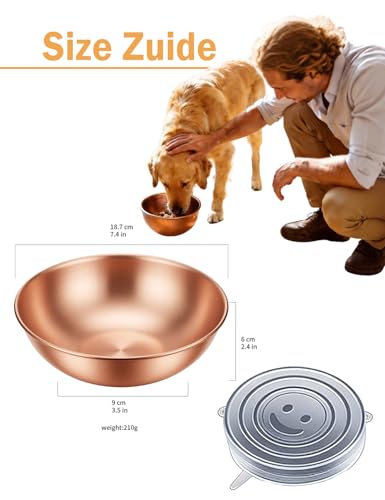 Pure Copper Pet Bowl for Dogs and Cats