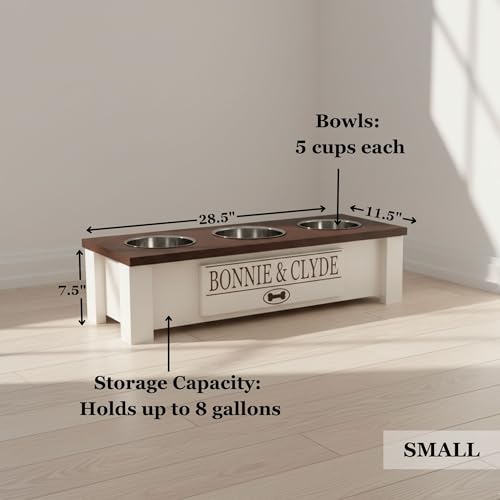 Elevated Dog Bowl Stand with Food Storage Bin