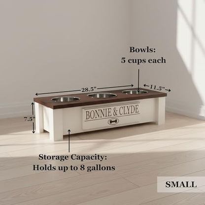 Elevated Dog Bowl Stand with Food Storage Bin