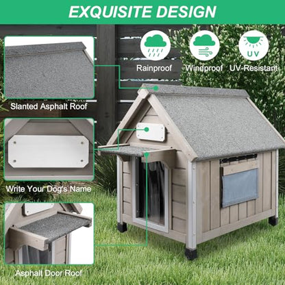 Wooden Dog House with Waterproof Roof & Window