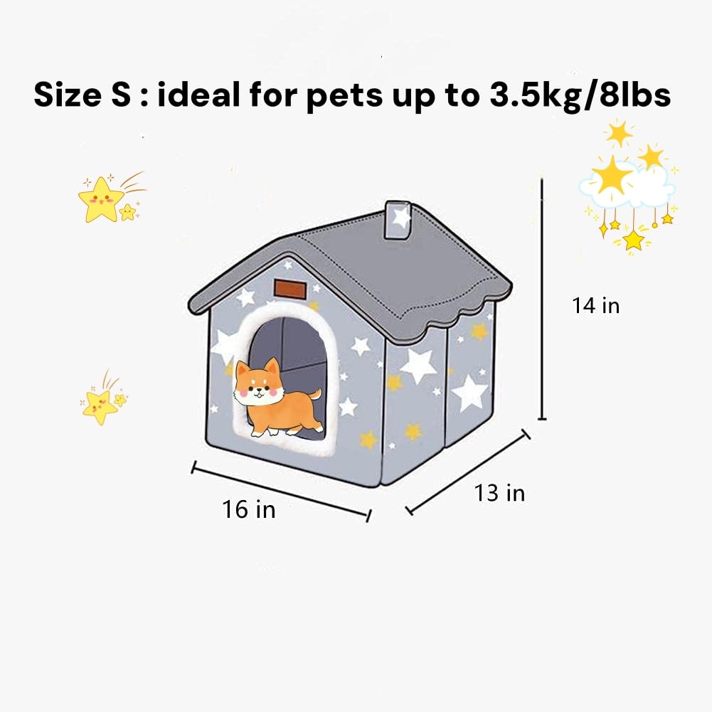 Portable Pet Cave Bed with Memory Cushion