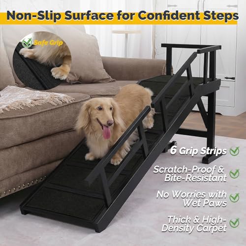 Wooden Pet Ramp with Side Rails and Platform