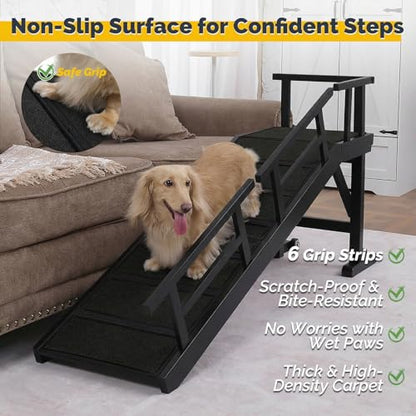 Wooden Pet Ramp with Side Rails and Platform
