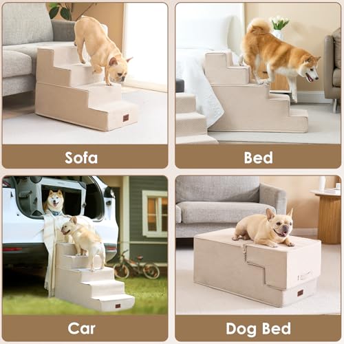 Extra Wide Pet Stairs Ramp for Beds and Couches