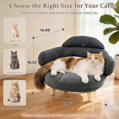Furniture-Style Cat Sofa Bed with Velvet Cover