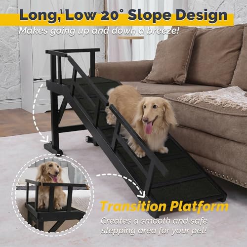 Wooden Pet Ramp with Side Rails and Platform