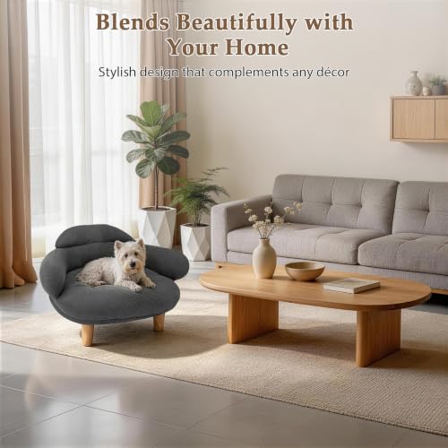 Furniture-Style Cat Sofa Bed with Velvet Cover