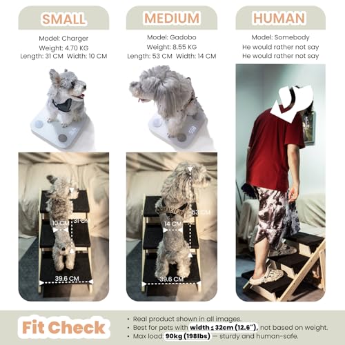 Foldable 2-Level Pet Stairs and Ramp for Beds