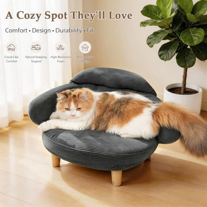 Furniture-Style Cat Sofa Bed with Velvet Cover