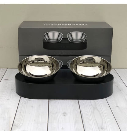 Adjustable Stainless Steel Pet Food & Water Bowl