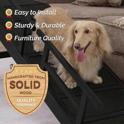 Wooden Pet Ramp with Side Rails and Platform