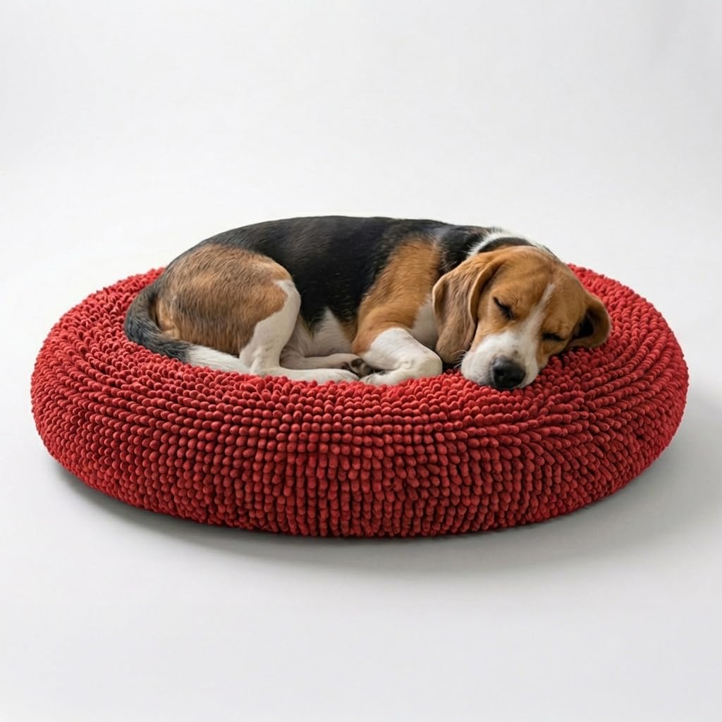 Plush Donut Pet Bed with Removable Cover