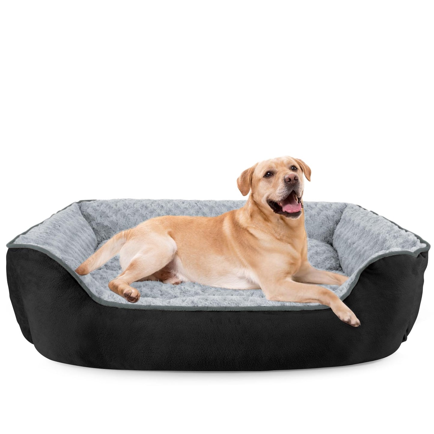 Human-Sized Faux Fur Pet Bed with Pillow Set