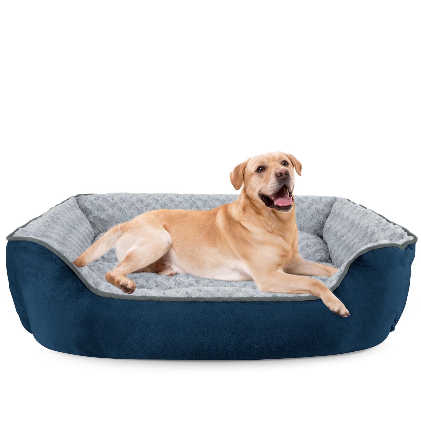 Human-Sized Faux Fur Pet Bed with Pillow Set