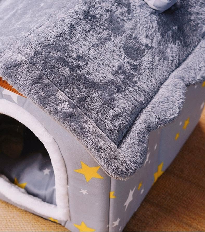 Portable Pet Cave Bed with Memory Cushion