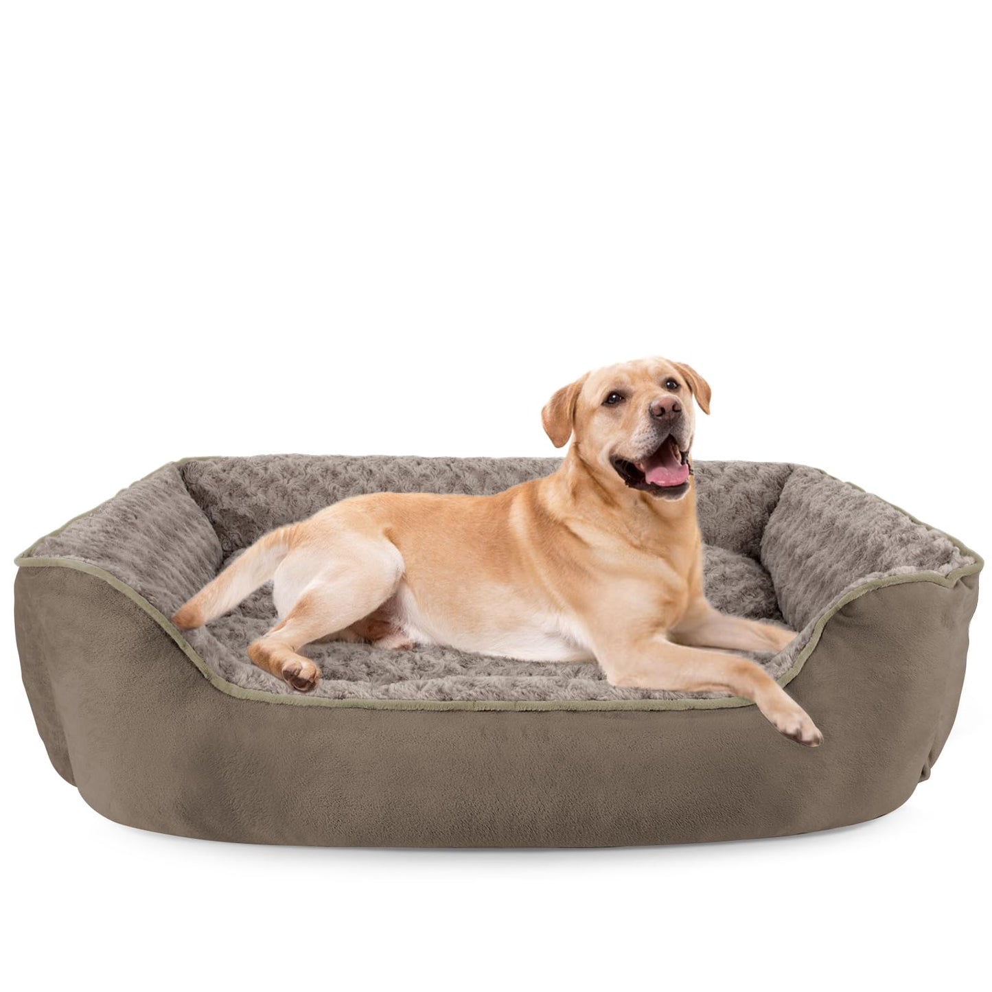 Human-Sized Faux Fur Pet Bed with Pillow Set
