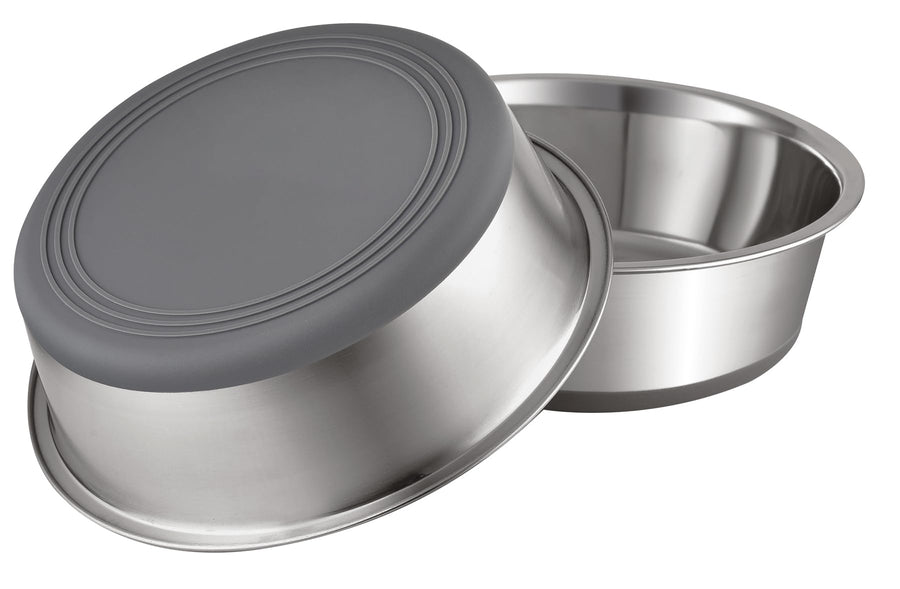 Ceramic Pet Food & Water Bowl Set with Wooden Stand