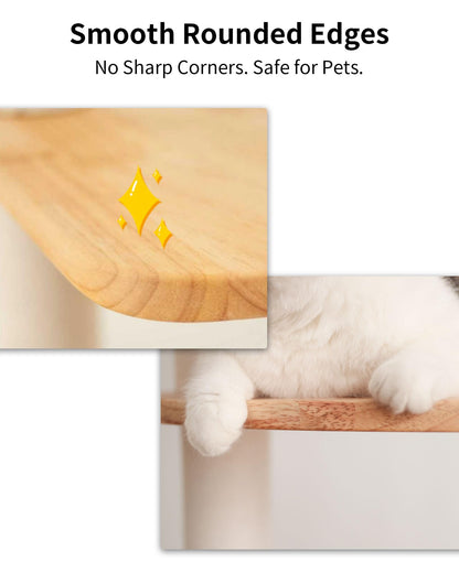 Multi-Level Wooden Cat Tower with Scratching Posts
