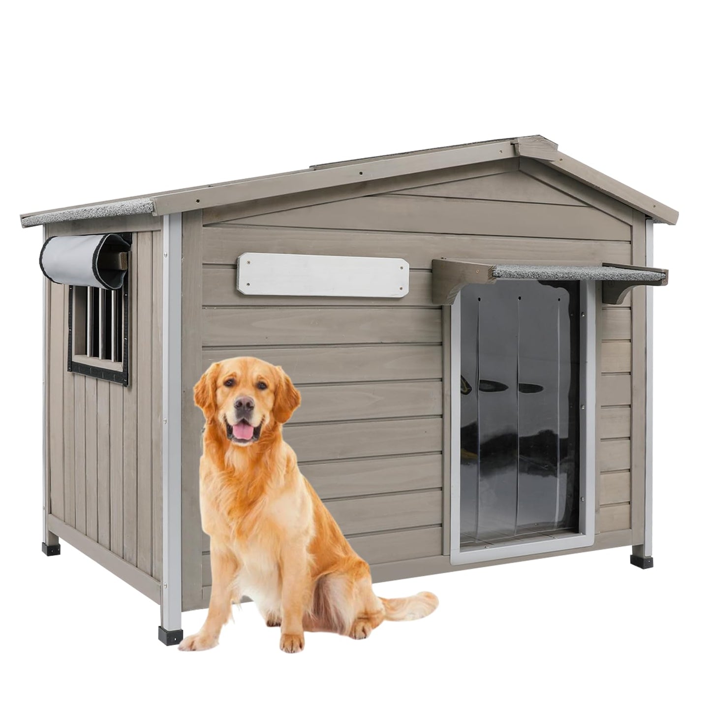 Wooden Dog House with Waterproof Roof & Window