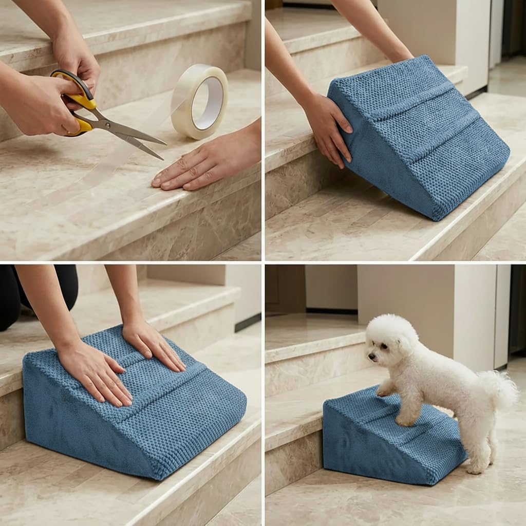 Anti-Slip Foam Pet Ramp Steps with Washable Cover