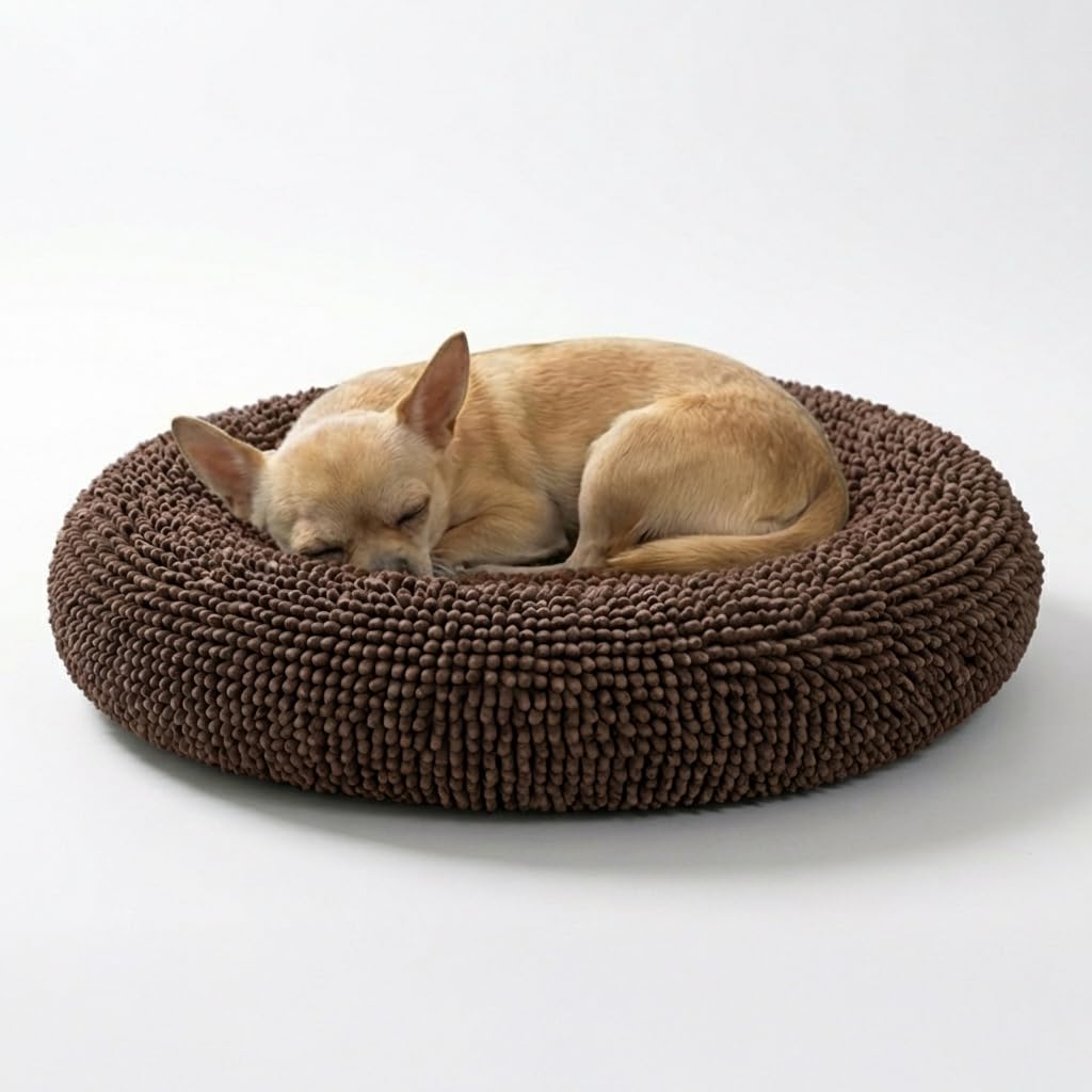 Plush Donut Pet Bed with Removable Cover