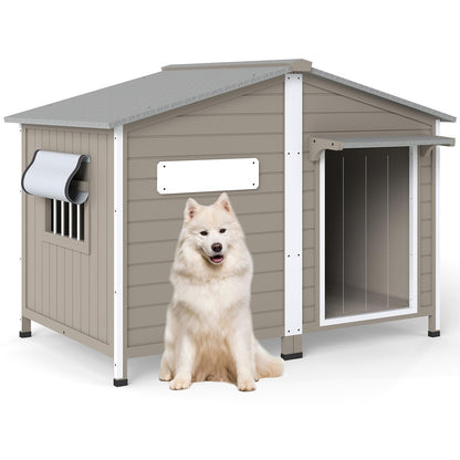 Wooden Dog House with Waterproof Roof & Window
