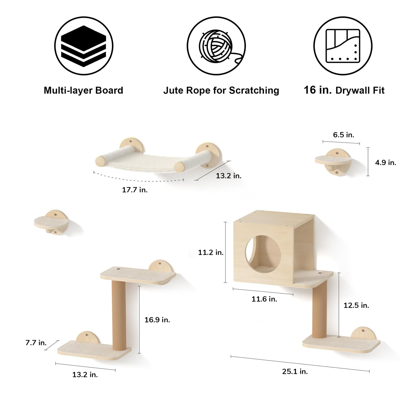 Cat Wall Shelves & Climbing Furniture Set