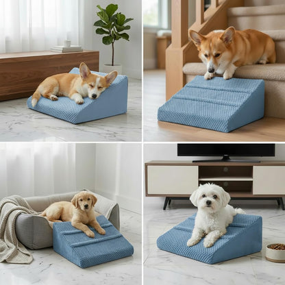 Anti-Slip Foam Pet Ramp Steps with Washable Cover