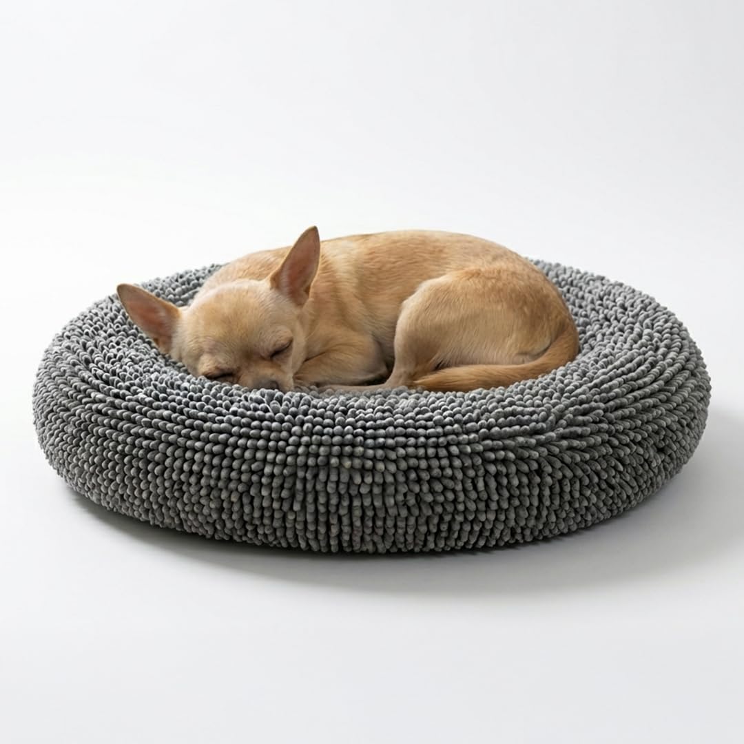 Plush Donut Pet Bed with Removable Cover