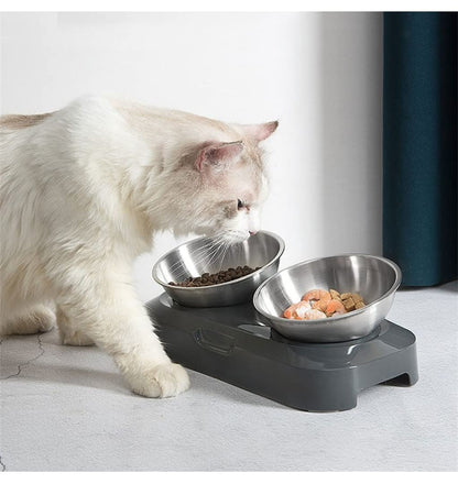 Adjustable Stainless Steel Pet Food & Water Bowl