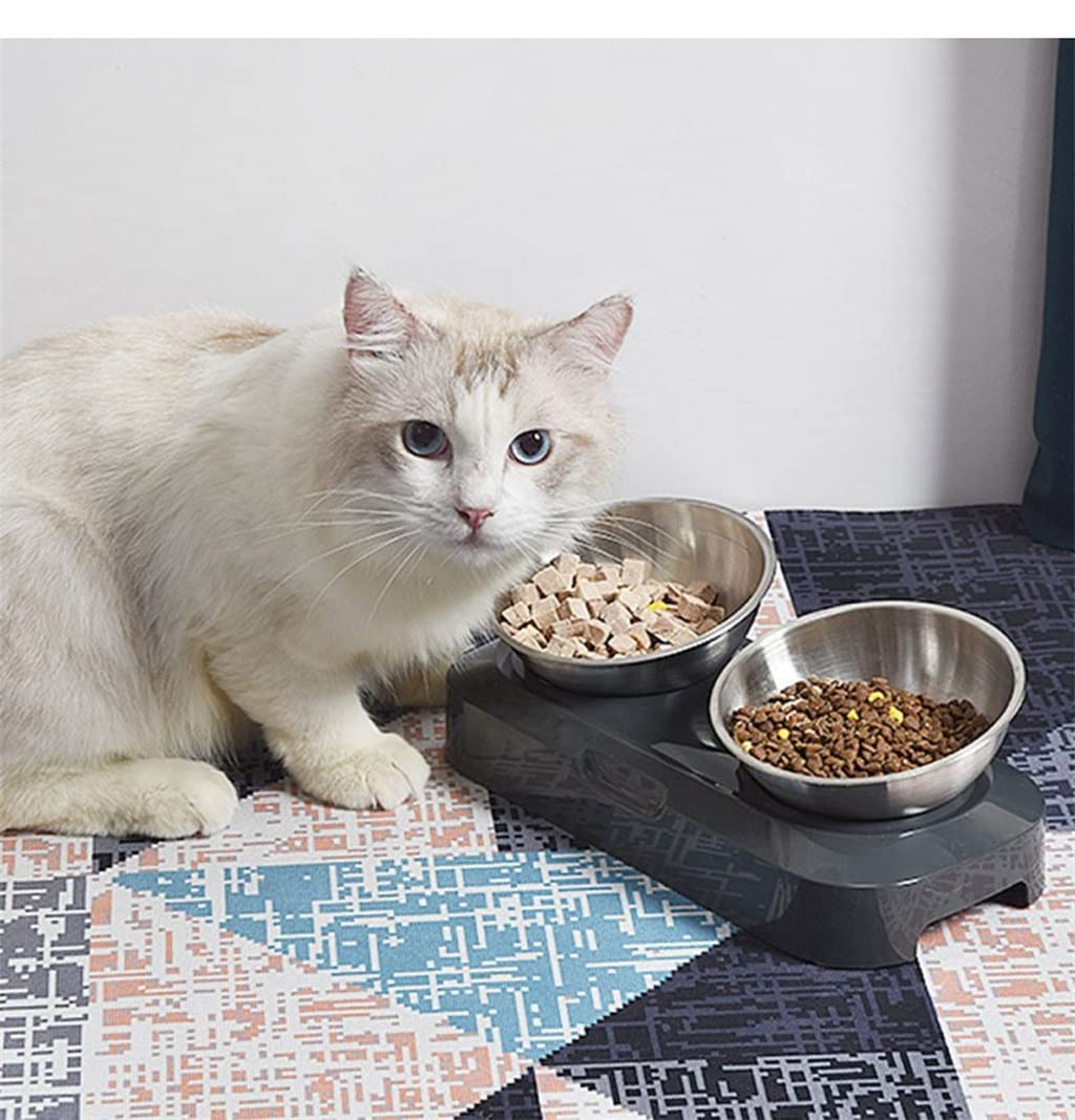 Adjustable Stainless Steel Pet Food & Water Bowl