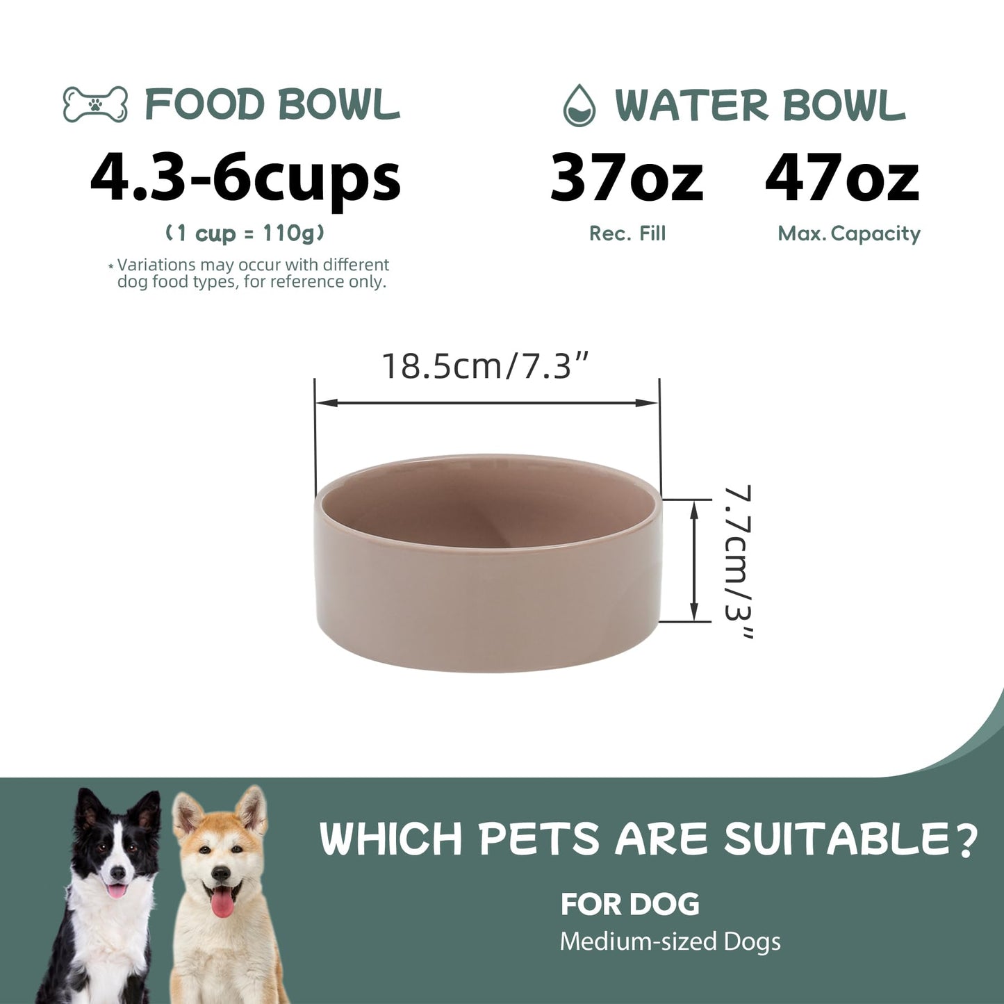 Glazed Dog Food Bowl