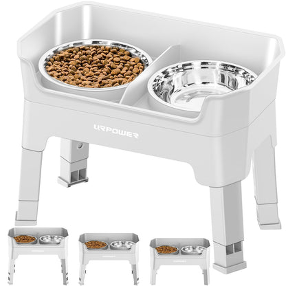 Adjustable Elevated Dog Bowl Set with Licking Plate