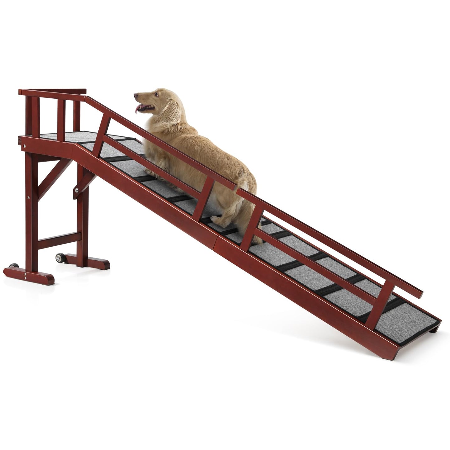 Wooden Pet Ramp with Side Rails and Platform
