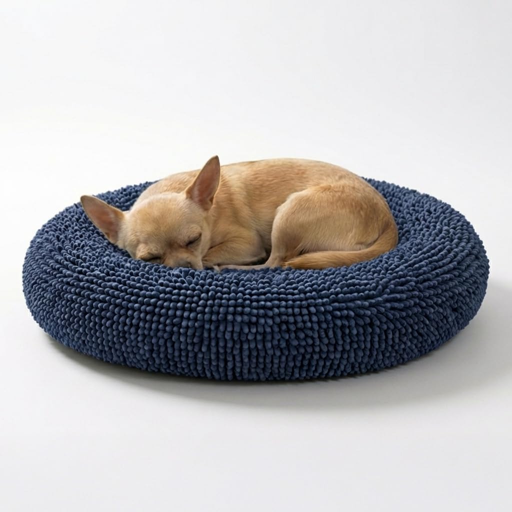 Plush Donut Pet Bed with Removable Cover